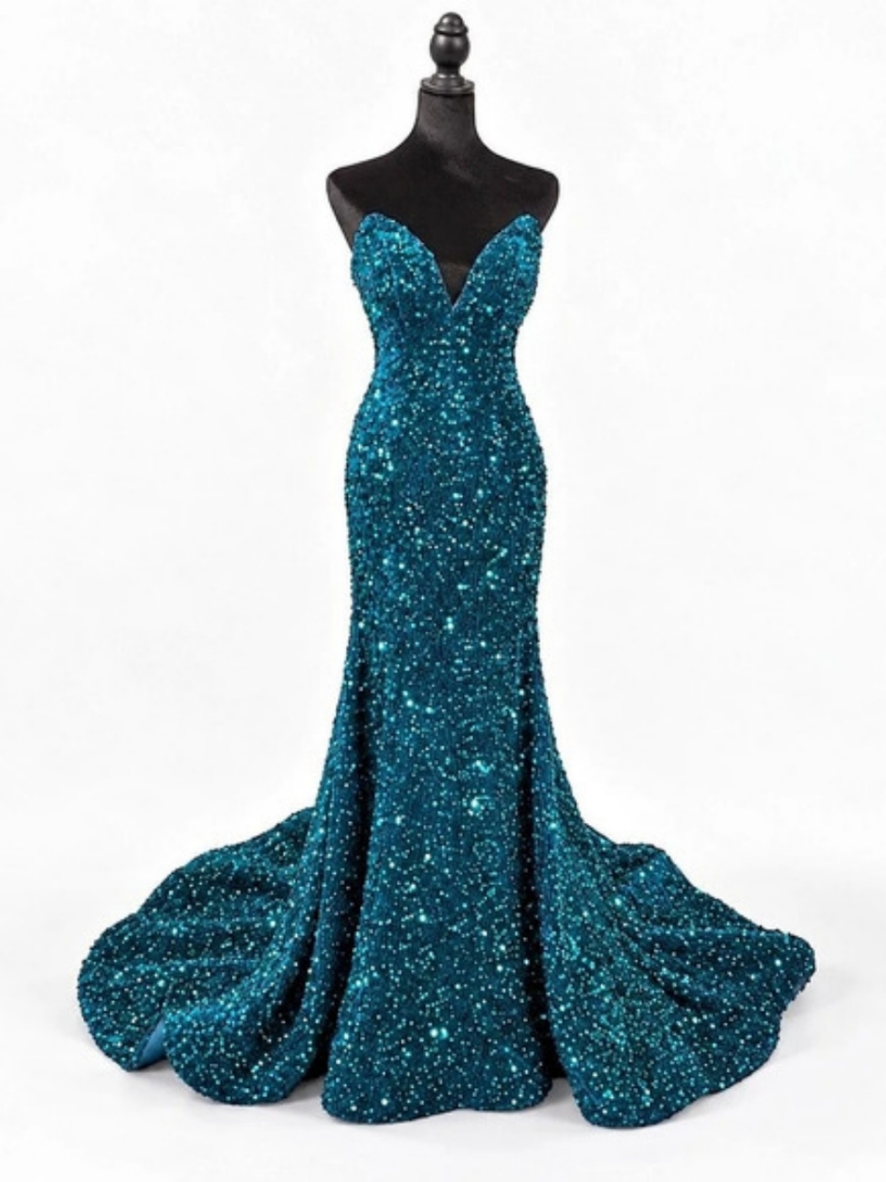 Aherri Hill Sequin Mermaid Formal Gown in Emerald Green Size 4 Like New